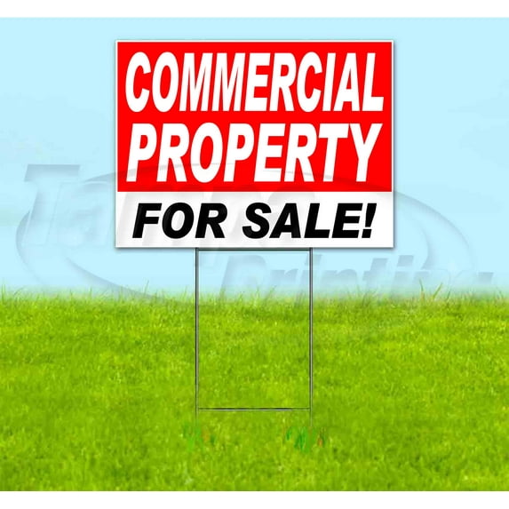 Commercialpropertyforsale (18" x 24") Yard Sign, Includes Metal Step Stake