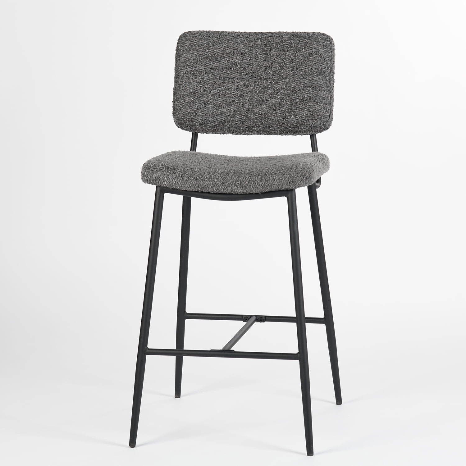 Homy Casa 27 inch Bar Stools Set of 2, Modern Counter Height Bar Stools, with Back and Metal Leg for Kitchen Island Pub Living Room, Grey