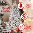 thumbnail image 6 of Tcbosik 6ft Pre-Lit Flocked Christmas Tree with 350 Colorful UL Lights, Artificial Xmas Tree with 36 Pine Cones and 888 PVC Branch Tips for Home Holiday Decoration, Green & White, 6 of 7