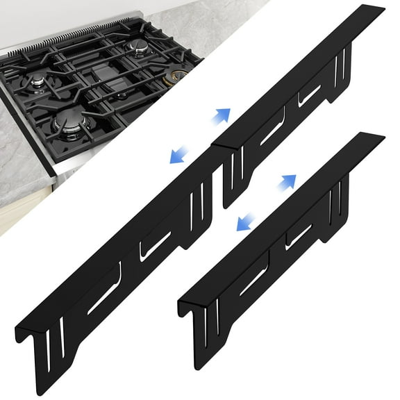 LINFANG 2Pcs Stove Gap Cover Stainless Steel Adjustable Length Between 13.8-27.6 Inch Kitchen Counter Gap Strip Easy to Clean