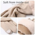 thumbnail image 3 of Autumn Winter Warm Suede Gloves Plus Velvet Thickened Plush Decor Cuff Gloves Outdoor Coldproof Touchscreen Riding Ski Gloves, 3 of 10