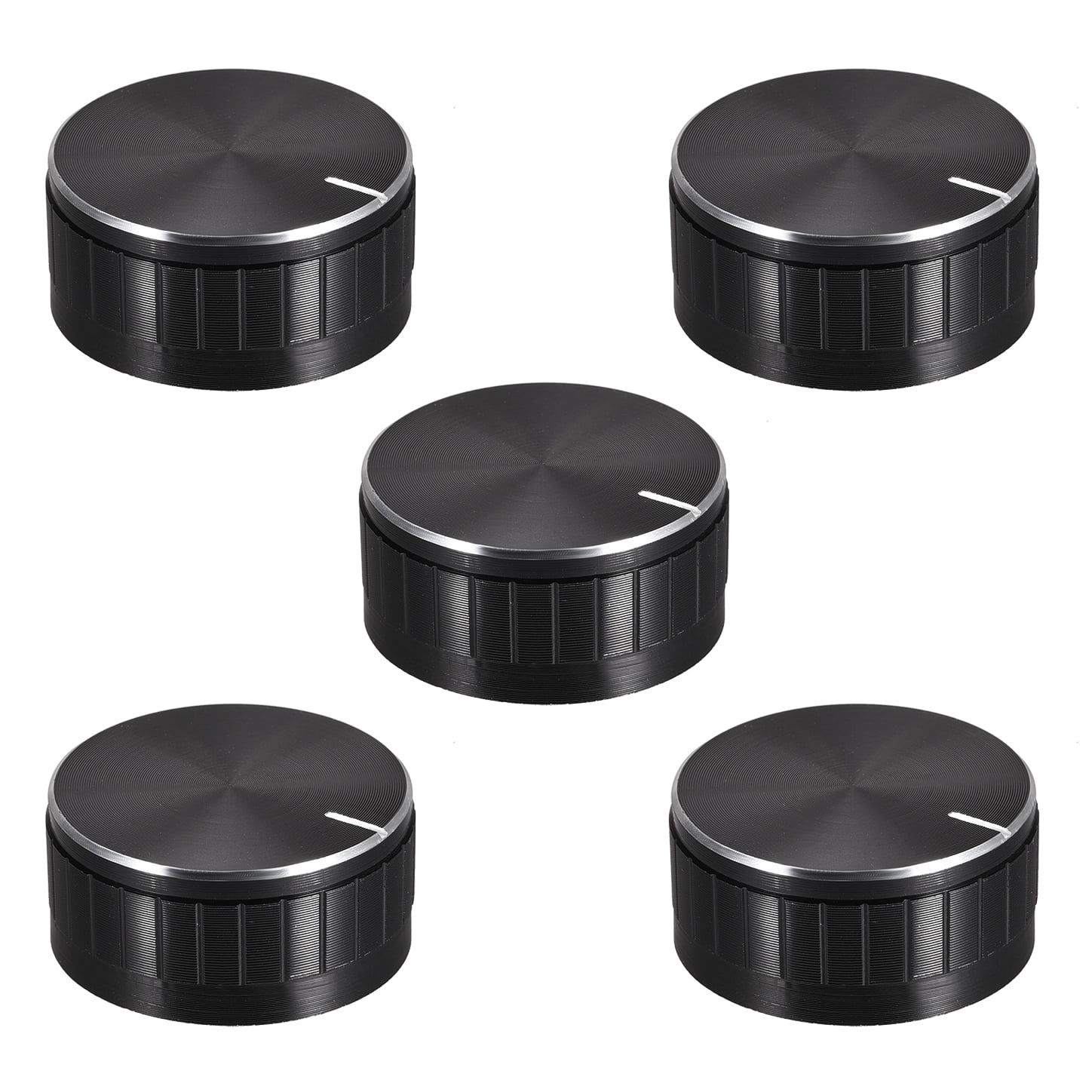 5set Black Rotary Potentiometer Knobs Caps with 5Pcs Counting Dial 0-100 Scal JX 
