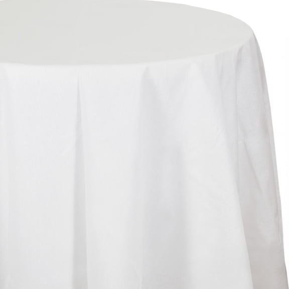 Creative Converting White Octy-Round Tablecloth, each