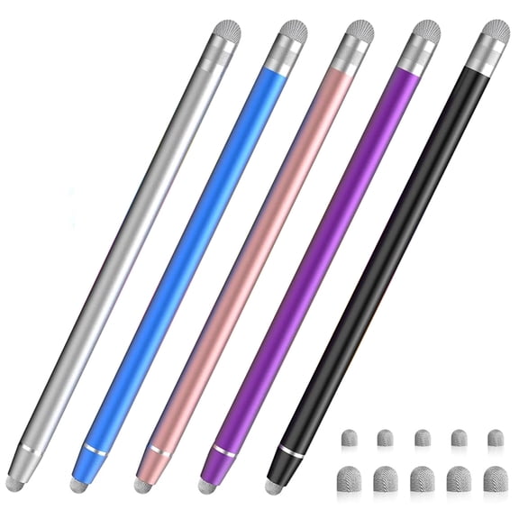 Antier Touchscreen Stylus Pens for iPad iPhone Samsung Android Tablets with 10 Tips, 5 Pack