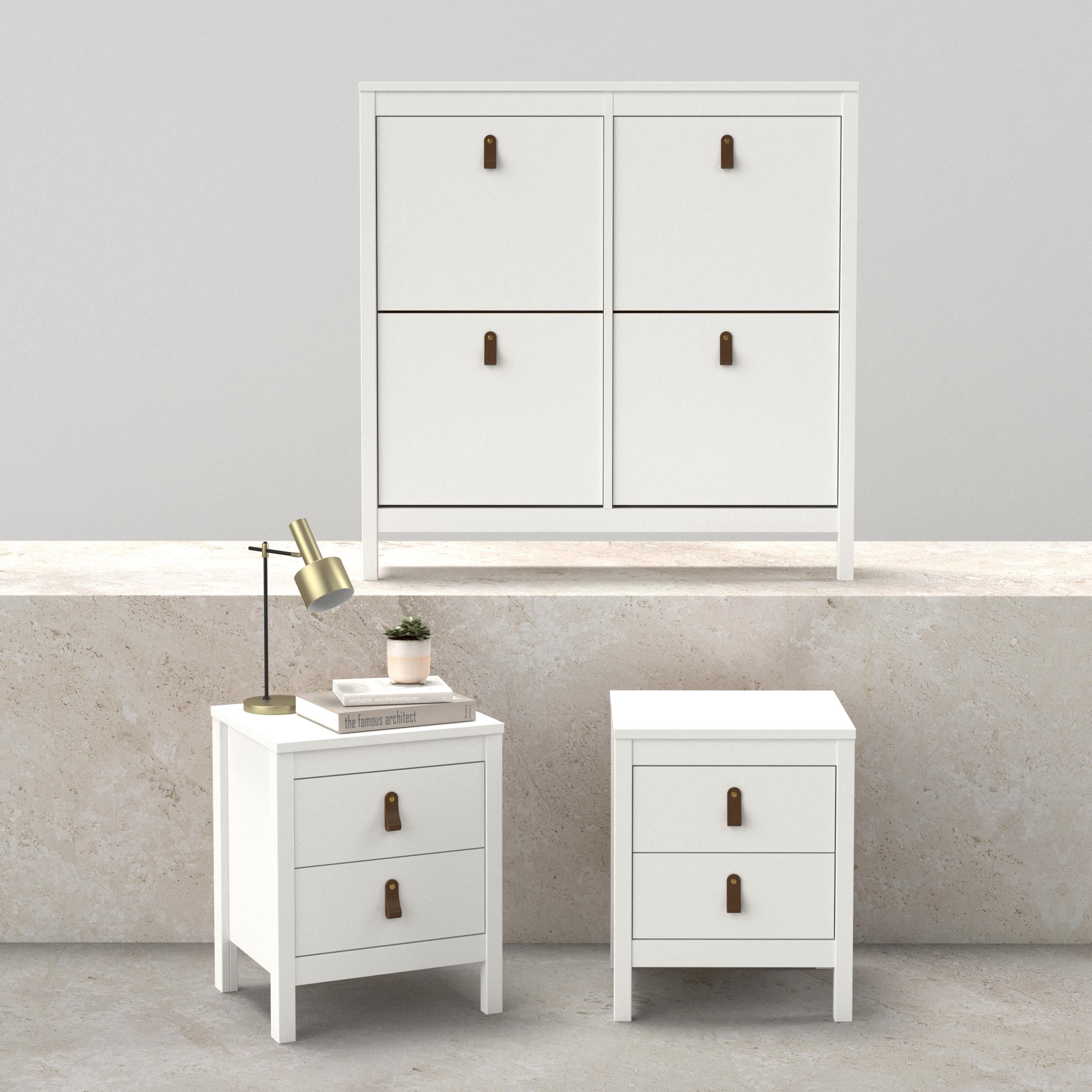 Tvilum Madrid 3-Piece Bedroom Storage Set with Shoe Cabinet, White