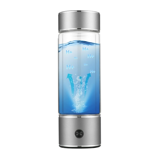Hydrogen Water Generator Bottle - Portable Hydrogen Water Ionizer Machine with SPE PEM Technology 330ml Type-C Rechargeable Hydrogen Rich Water Glass Health Cup for Home Office Travel