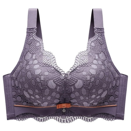 

Plus Size Backless Bra for Women Full Coverage Bras Women s Lace Bras Minimizer Bras Non Wired No Underwire Women Sexy Printing Non-Steel Ring Bowknot Underwear Bra Thin Gathering No Steel1546