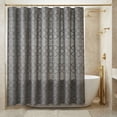 thumbnail image 5 of Unique Bargains 3D Geometric Texture Bath Curtain Sets with Hooks Grey 72"W x 72"L, 5 of 7