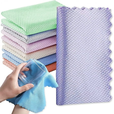 

PEACNNG Cleaning Cloth Glass Cleaning Cloth Kitchen Towel Cloth High-Absorbency Cleaning Towel for Mirror Windows Lint Free Microfiber Cloth Size in 30*40cm/ 25*25cm 6PCS