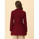 thumbnail image 4 of Abrigo de invierno medio largo informal de negocios abotonado con cuello vuelto para mujer borgoña M, 4 of 6