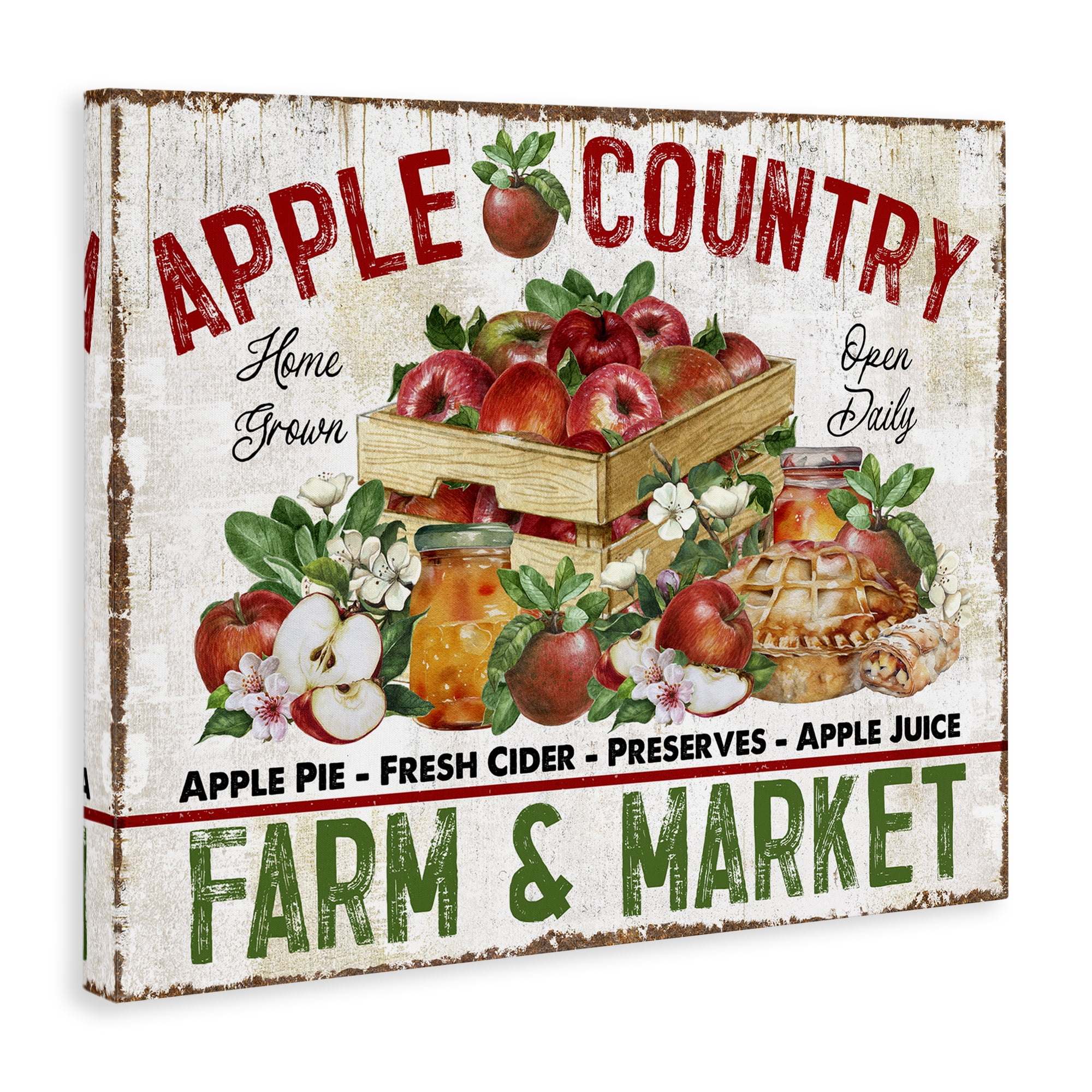 Stupell Industries Apple Country Market Holiday Painting Gallery Wrapped Canvas Art Prints Wall Art, 40 x 30