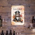 thumbnail image 3 of Hello Fall Bernese Mountain Dog Scarf Welcome Autumn with Leaves Pumpkins Vertical Metal Aluminum Sign Berner Lover Gifts Wall Art Home Decor - 00011, 3 of 5