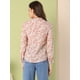 thumbnail image 5 of Blusa Allegra K Manga Larga Estampado Floral Con Volantes Cuello De Corbata Para Mujer Blanco M, 5 of 6