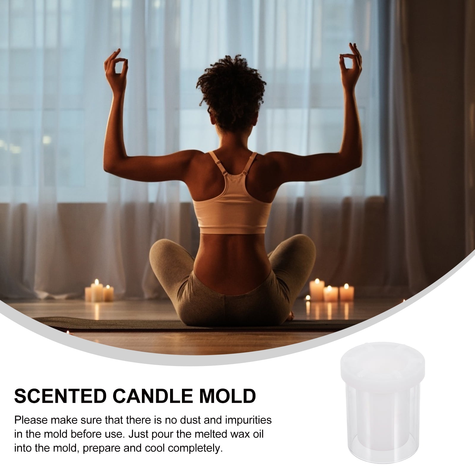 KAKOWELY Candle Mold Plastic for Candles Home Decoration 2Set 3.54x3.54x3.54In