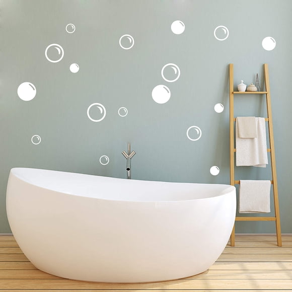90 Pegatinas Grandes De Burbujas De Jabón Para Pared, Pegatinas De Baño, Arte De Pared, Pegatinas De Vinilo Para Baño, Dormitorio, Guardería, Decoración A35 (Blanco)