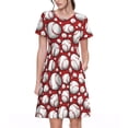 thumbnail image 1 of Disketp Cute Baseball para Vestido de Manga Corta para Mujeres, Vestidos de Verano para Mujeres, Casual y Holgado para la Playa, 1 of 6