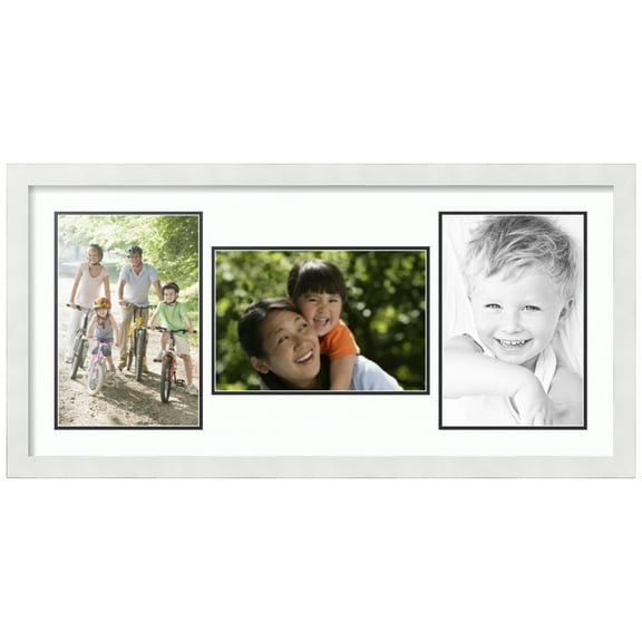 ArtToFrames Collage Photo Picture Frame with 3 - 8x12 Openings, Framed in White with Super White and Black Mats (CDM-3966-70)