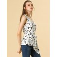 thumbnail image 4 of INSPIRE CHIC Hauts d'Été pour Femmes Sans Manches à Encolure en V Portefeuille à Taille Nouée, 4 of 6