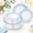 60Pcs Blue and White, variant on 32Pcs White and Orange Heavy Duty Fall Party Pumpkin Plastic Plates Set
