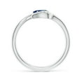 thumbnail image 2 of ANGARA Natural Nature Inspired Blue Sapphire Bypass Ring with Diamond Leaf in 14K White Gold for Women (Size-6x4mm) | September Birthstone, Anniversary, Jewelry Gift for Women | Natural Sapphire Ring, 2 of 9