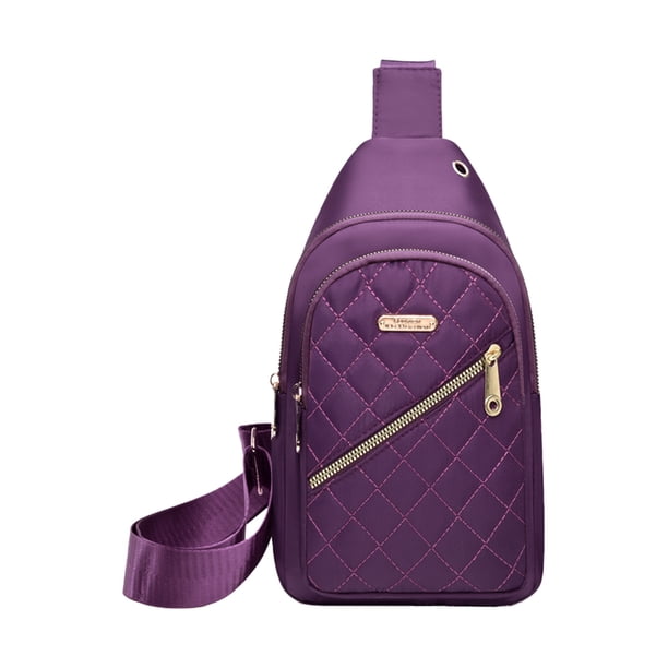 Pequeño Bolso de Hombro para Hombres Mujeres Sling Mochila 30x17x5cm Bordado Diseño de Diamante con Agujero de Auriculares para Senderismo Camping, Pequeña Mochila de Senderismo para Mujeres