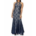 thumbnail image 2 of Nightway Robe Dos Nu en Dentelle pour Femmes, Bleu, 8, 2 of 4