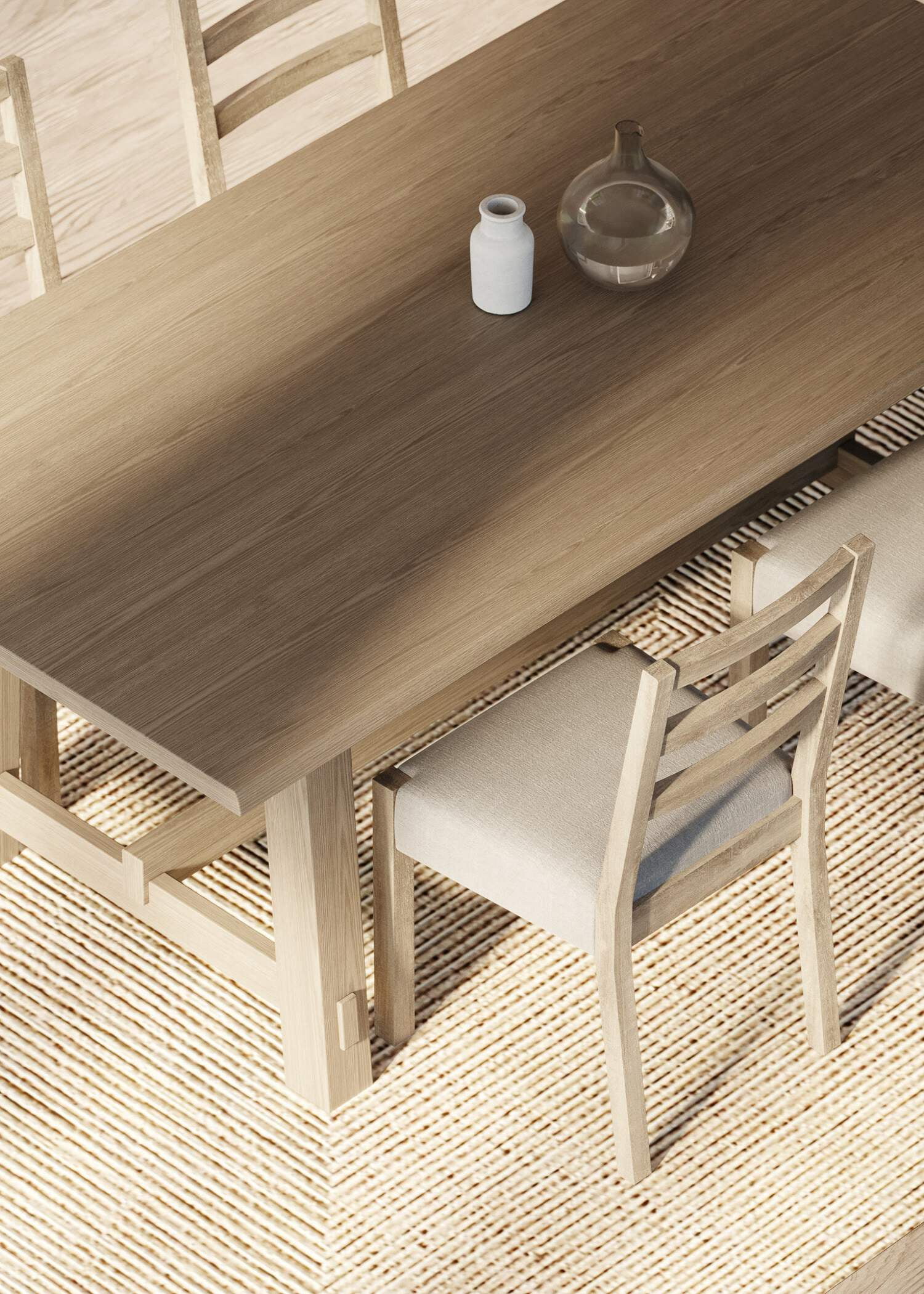 Maven Lane Yves Contemporary Rectangle Wooden Dining Center Table for Modern Kitchen or Small Dinette in Rustic Weathered Natural Finish