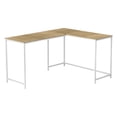 thumbnail image 2 of L-Shape Computer Desk, 58" Long, Airy Metal Base / Space-Saving in Home Office, 2 of 3