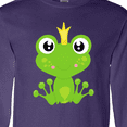 thumbnail image 4 of Inktastic Cute Frog, Green Frog, Frog Prince, Crown Long Sleeve T-Shirt, 4 of 5