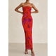 thumbnail image 4 of Vestido largo sin tirantes con estampado floral PRETTYGARDEN para mujer, 4 of 9