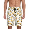 thumbnail image 2 of Rocae Bee and Flowers for Men's Soft Sleep Pajama Shorts, Waistband and Pockets, 2 of 9