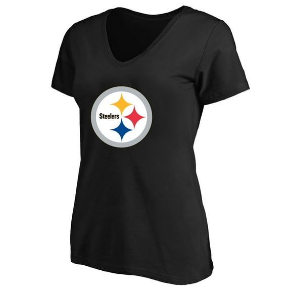 Women's Fanatics Black Pittsburgh Steelers Plus Size V-Neck T-Shirt