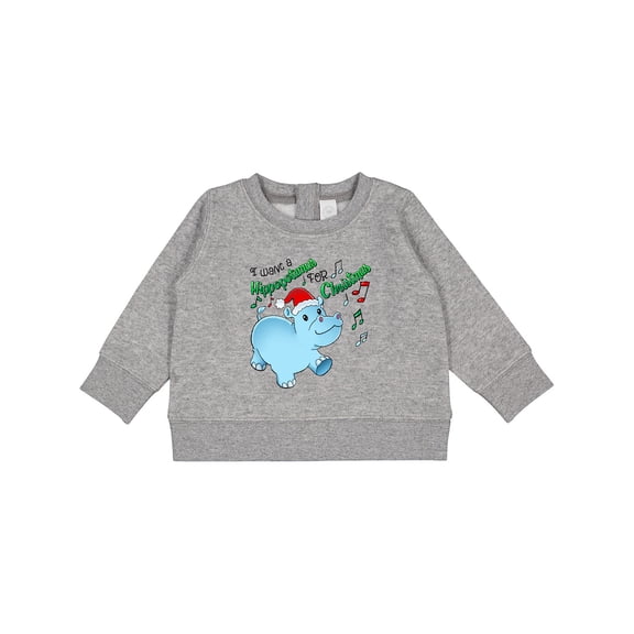 Inktastic I Want a Hippopotamus for Christmas Hippo in Santa Hat Baby Sweatshirt