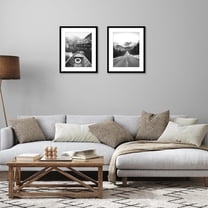 16x20 Picture Frame Set of 2 - Black - 12x16 with Mat or 16x20 Without Mat - Gallery Style Wall Frames