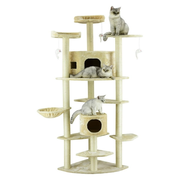 Kincannon cat tower furniture function tucker murphy™ pet. go pet club 80 in cat tree condo scratching post tower beige