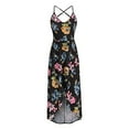 thumbnail image 3 of Robe Maxi Asymétrique pour Femmes Décontractée Col en V Été Florale Sans Manches, 3 of 8