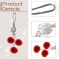 thumbnail image 3 of Duslogis Love Heart Diamond with Plush Ball Car Hanging Ornament, Car Bling Rear View Mirror Lucky Hanging Ornaments Rhinestones Diamond Love Heart Car Accessories for Women & Men (Red), 3 of 7