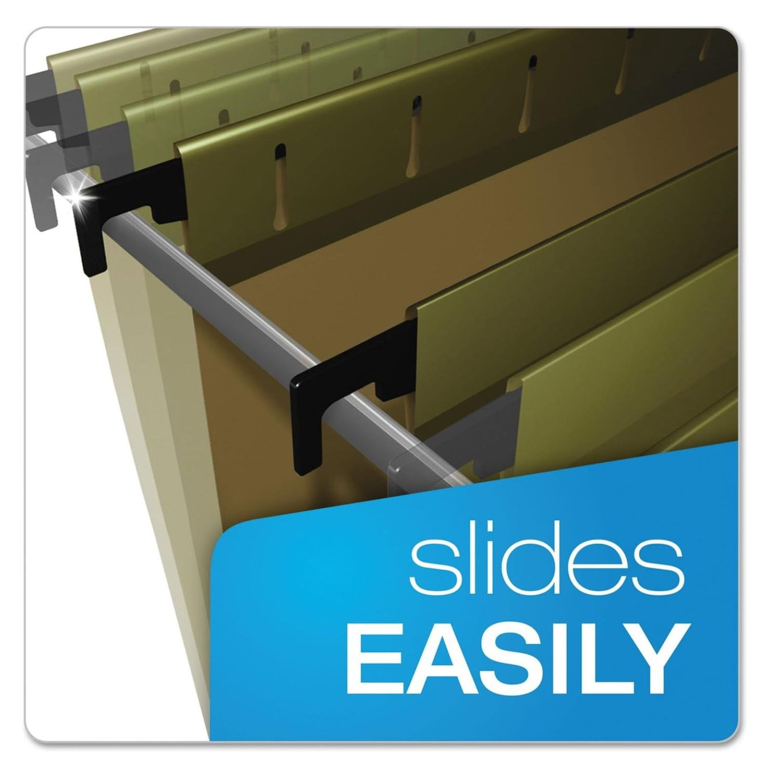 Hanging File Folders Letter Size - SureHook Reinforced 2 Inch Expansion - Standard Green 1/5 Cut - 20 Pack - Heavy Duty File Folders for Office & Home