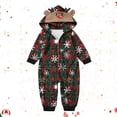 thumbnail image 2 of Odeerbi Christmas Onesie Pajamas for Family Holiday Sleep Jumpsuit Long Sleeve Family Christmas Pajamas Matching Sets Toddler Fashion Lattice Print Plush Jumpsuit Sleepwear PJs Set Green, 2 of 5