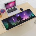 thumbnail image 3 of Funny Bigfoot Green Forest Galaxy Purple UFO Mouse Pad XL Extended Desk Mat, Non Slip Rubber Base Stitched Edge Gaming Pc Desktop Large Mice Pad,31.5 X 11.8 Inch, 3 of 6