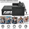 thumbnail image 5 of 54.5" Pull Out Sofa Sleeper Couch, 3-in-1 Convertible Sleeper Sofa Bed for Living Room Apartment, Breathable Chenille Adjustable Sleeper Loveseat with Pull Out Bed and Side Pockets, Black, 5 of 8