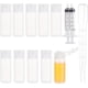 thumbnail image 1 of Paquete de 10 frascos de muestra pequeños de plástico de 12 ml con tapa abatible, vacíos y rellenables, ideales para maquillaje, cosméticos y artículos de aseo., 1 of 9