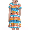 thumbnail image 1 of Daiia Robes Imprimées Requin en Ligne pour Femmes 2025 Robes Tendance à Manches Courtes Robes Maxi Décontractées Amples et Fluides, 1 of 6