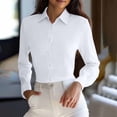 thumbnail image 2 of Chuancc Button Down Shirts for Women Collared Long Sleeve Dress Shirt Business Casual Blouse for Work White M, 2 of 4