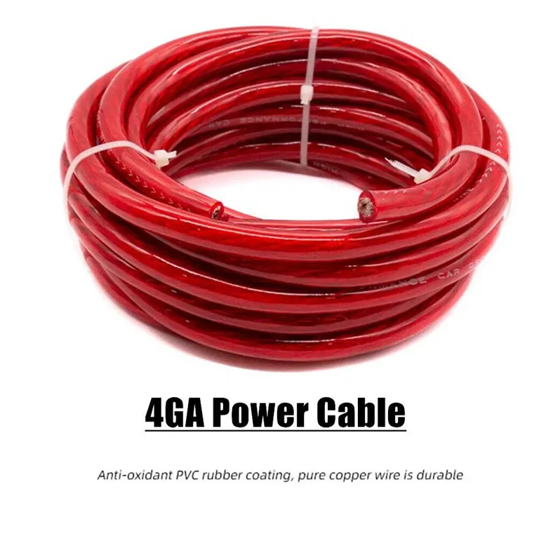 2300W 4 Gauge Car Audio Amplifier Wiring Kit - RCA Cables For Subwoofer & Amp Install