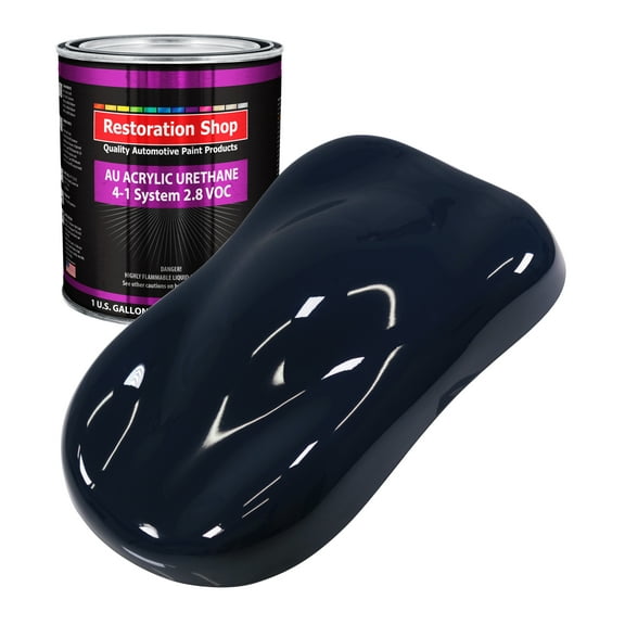 Restoration Shop Midnight Blue Acrylic Urethane Auto Paint - Gallon Paint Color Only, Single Stage High Gloss