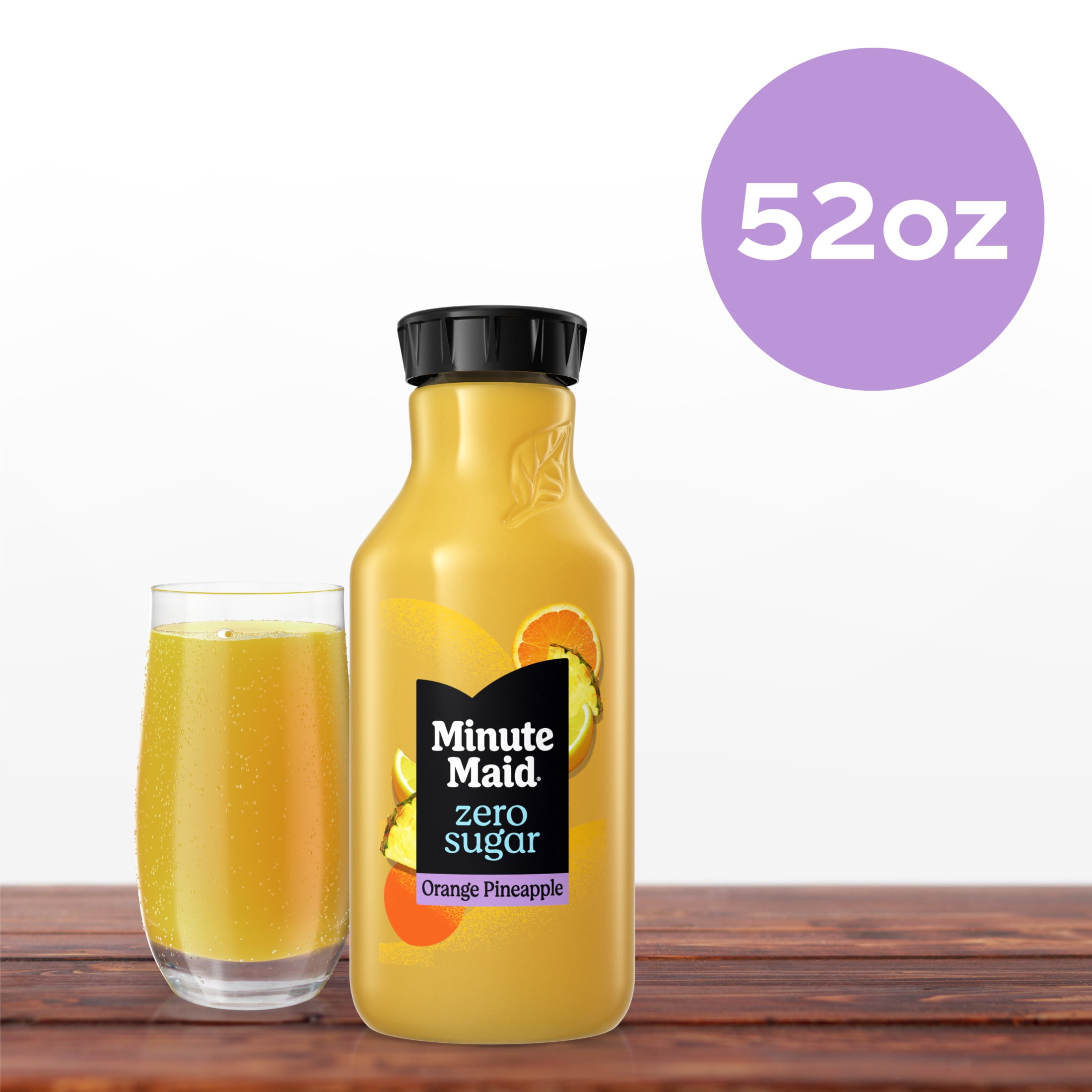 Minute Maid Zero Sugar Orange Pineapple Juice Drink Bottle, 52 fl oz