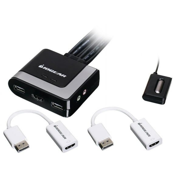 IOGEAR GCS62HDPKIT 2-Port HDMI and DisplayPort Cable KVM Kit with Audio