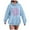 Sky Blue, variant on Towmus Womens Sweatshirt Graphic Hoodies Cute Letter Print Drawstring Pullover Casual Long Sleeve Tops with Pocket