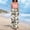 Beige, variant on High Waist Casual Floral Pants, Drawstring Elastic Waist Women's Wide Leg Tropical Print Flowy Pants Side Split Hem Boho Summer Beach Daily Wear, White S